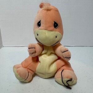 Vtg Precious Moments Tender Tails Plush Dinosaur Orange Stuffed‎ Animal Toy 1999
